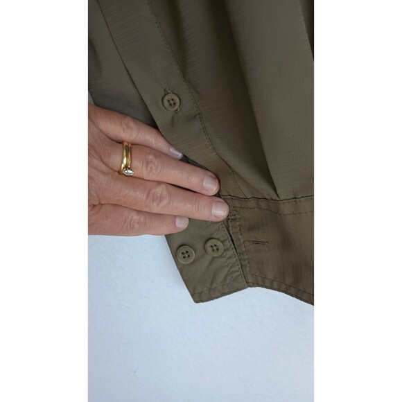 Reel Legends Men's Fishing Shirt Size Medium Button Up Long Sleeve Hunter Green - Picture 14 of 16